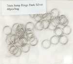 Jump Rings Dark Silver Plate 7mm Pack 40